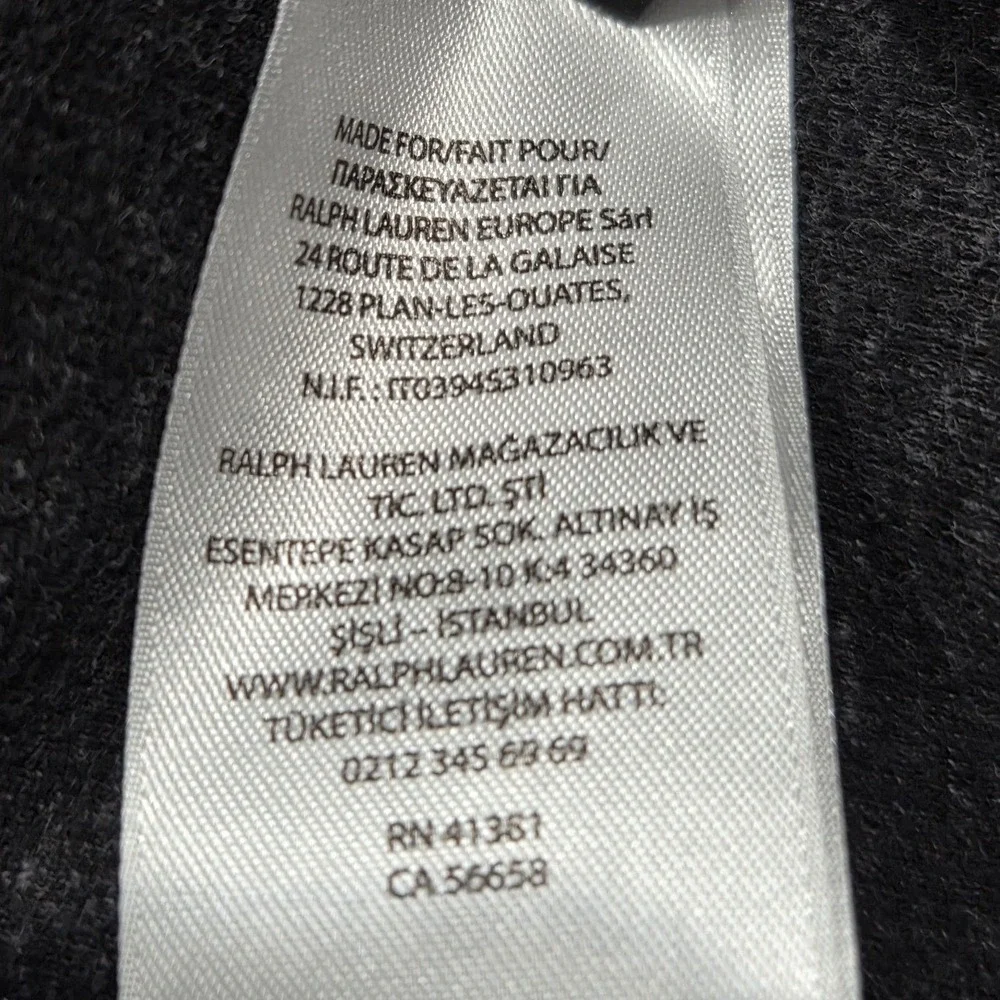 Polo Ralph Lauren 1/4 Zip Pullover Mens 4XB Dark Gray Sweater Long Sleeve Cotton